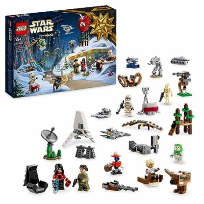 LEGO 75366 Star Wars Advent Calendar 2023 with 24 Gifts including 9 Characters, 10 Toy Vehicles and 5 Iconic Mini-Models, Christmas Countdown Gift for Kids and Fans - Image 2