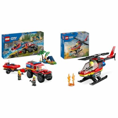 LEGO City 4x4 Fire Engine with Rescue Boat Building Toys for 5 Plus Year Old Boys & Girls, Imaginative Play Set Includes a Dinghy, Trailer, Tent, Camper and 2 Firefighter Minifigures, Gift Idea 60412 2 LEGO City 4x4 Fire Engine with Rescue Boat Building Toys for 5 Plus Year Old Boys & Girls, Imaginative Play Set Includes a Dinghy, Trailer, Tent, Camper and 2 Firefighter Minifigures, Gift Idea 60412 - Image 2