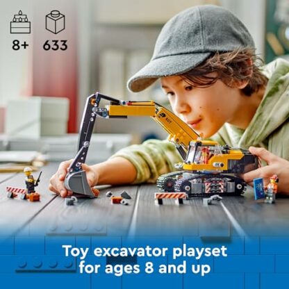 LEGO City Yellow Construction Excavator Toy Digger for 8 Plus Year Old Boys, Girls & Kids, Vehicle Set with Driver, Worker and Architect Minifigures for Fun Role Play, Birthday Gift Idea 60420 4 LEGO City Yellow Construction Excavator Toy Digger for 8 Plus Year Old Boys, Girls & Kids, Vehicle Set with Driver, Worker and Architect Minifigures for Fun Role Play, Birthday Gift Idea 60420 - Image 4