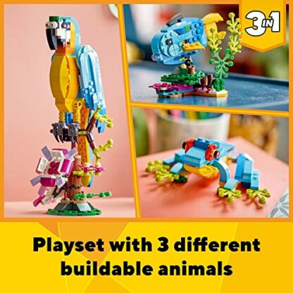 LEGO Creator 3 in 1 Exotic Parrot to Frog to Fish 31136 Animal Figures Building Toy, Creative Toys for Kids Ages 7 and Up 4 LEGO Creator 3 in 1 Exotic Parrot to Frog to Fish 31136 Animal Figures Building Toy, Creative Toys for Kids Ages 7 and Up - Image 4