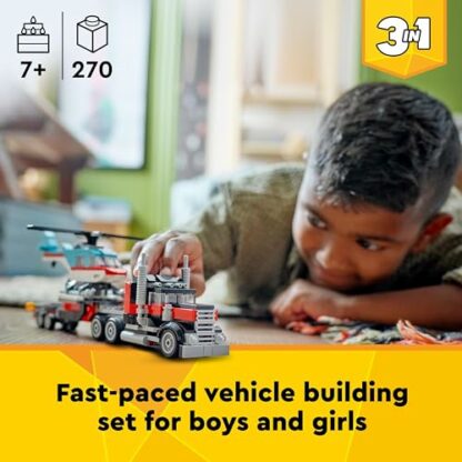 LEGO Creator 3in1 Flatbed Truck with Helicopter Toy to Propeller Plane and Fuel Lorry to Hot Rod and SUV Car Toys for 7 Plus Year Old Boys, Girls and Kids who Love Cool Vehicles, Gift Idea 31146 4 LEGO Creator 3in1 Flatbed Truck with Helicopter Toy to Propeller Plane and Fuel Lorry to Hot Rod and SUV Car Toys for 7 Plus Year Old Boys, Girls and Kids who Love Cool Vehicles, Gift Idea 31146 - Image 4