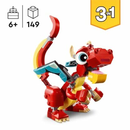 LEGO Creator 3in1 Red Dragon Toy to Fish Figure to Phoenix Bird Model, Animal Figures Set, Gifts for 6 Plus Year Old Boys, Girls and Kids 31145 3 LEGO Creator 3in1 Red Dragon Toy to Fish Figure to Phoenix Bird Model, Animal Figures Set, Gifts for 6 Plus Year Old Boys, Girls and Kids 31145 - Image 3