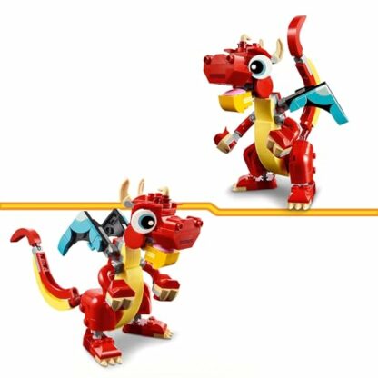 LEGO Creator 3in1 Red Dragon Toy to Fish Figure to Phoenix Bird Model, Animal Figures Set, Gifts for 6 Plus Year Old Boys, Girls and Kids 31145 4 LEGO Creator 3in1 Red Dragon Toy to Fish Figure to Phoenix Bird Model, Animal Figures Set, Gifts for 6 Plus Year Old Boys, Girls and Kids 31145 - Image 4