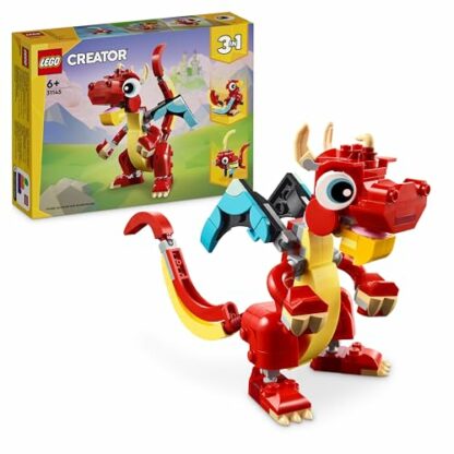 LEGO Creator 3in1 Red Dragon Toy to Fish Figure to Phoenix Bird Model, Animal Figures Set, Gifts for 6 Plus Year Old Boys, Girls and Kids 31145 2 LEGO Creator 3in1 Red Dragon Toy to Fish Figure to Phoenix Bird Model, Animal Figures Set, Gifts for 6 Plus Year Old Boys, Girls and Kids 31145 - Image 2