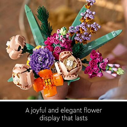 LEGO Icons Flower Bouquet 10280 Building Decoration Set - Artificial Flowers with Roses, Decorative Home Accessories, Gift for Him and Her, Botanical Collection and Table Art for Adults - Image 3