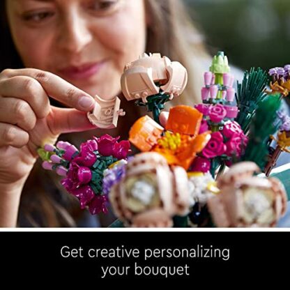 LEGO Icons Flower Bouquet 10280 Building Decoration Set - Artificial Flowers with Roses, Decorative Home Accessories, Gift for Him and Her, Botanical Collection and Table Art for Adults - Image 4