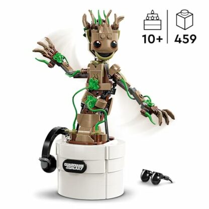 LEGO Marvel Dancing Groot Buildable Animated Toy Action Figure, Guardians of the Galaxy Character, Kids’ Hand-Operated Interactive Playset, Super Hero Gift for 10 Plus Year Old Boys and Girls 76297 - Image 3