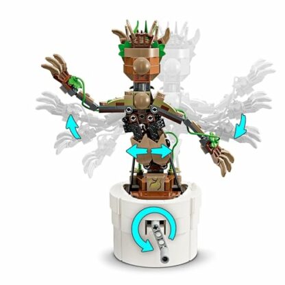 LEGO Marvel Dancing Groot Buildable Animated Toy Action Figure, Guardians of the Galaxy Character, Kids’ Hand-Operated Interactive Playset, Super Hero Gift for 10 Plus Year Old Boys and Girls 76297 - Image 4