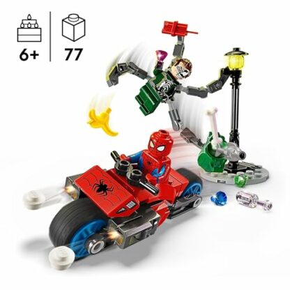LEGO Marvel Motorcycle Chase: Spider-Man vs. Doc Ock, Motorbike Building Toy for Kids, Boys and Girls aged 6 Plus with Stud Blasters, Web Shooters & 2 Minifugres Incl. Spidey, Super Hero Gifts 76275 3 LEGO Marvel Motorcycle Chase: Spider-Man vs. Doc Ock, Motorbike Building Toy for Kids, Boys and Girls aged 6 Plus with Stud Blasters, Web Shooters & 2 Minifugres Incl. Spidey, Super Hero Gifts 76275 - Image 3