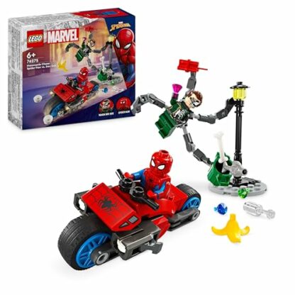 LEGO Marvel Motorcycle Chase: Spider-Man vs. Doc Ock, Motorbike Building Toy for Kids, Boys and Girls aged 6 Plus with Stud Blasters, Web Shooters & 2 Minifugres Incl. Spidey, Super Hero Gifts 76275 2 LEGO Marvel Motorcycle Chase: Spider-Man vs. Doc Ock, Motorbike Building Toy for Kids, Boys and Girls aged 6 Plus with Stud Blasters, Web Shooters & 2 Minifugres Incl. Spidey, Super Hero Gifts 76275 - Image 2