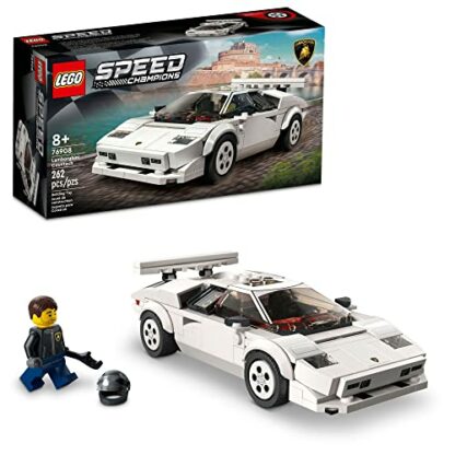LEGO Speed Champions Lamborghini Countach 76908 Building Kit; Collectible Model of the Iconic 1970’s Super Sports Car for Kids Aged 8+, Includes a Driver Minifigure with Helmet and Wrench (262 Pieces) - Image 2