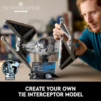 LEGO Star Wars TIE Interceptor UCS Vehicle Building Set, Model Kit for Adults to Build, with Pilot Minifigure & Droid Figure, Collectible Gifts for Men, Women, Him or Her 75382 3 LEGO Star Wars TIE Interceptor UCS Vehicle Building Set, Model Kit for Adults to Build, with Pilot Minifigure & Droid Figure, Collectible Gifts for Men, Women, Him or Her 75382 - Image 3