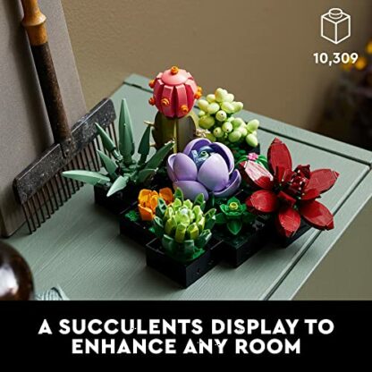 LEGO Succulents 10309 Plant Decor Building Set for Adults; Build a Succulents Display Piece for The Home or Office (771 Pieces) - Image 3