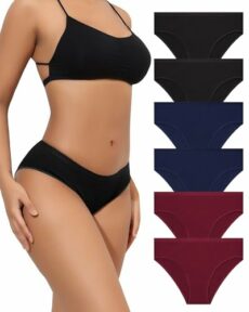 LEVAO Cotton Underwear for Women Soft Half Back Coverage Ladies Briefs Panty Cheeky Bikini Panties 6 Pack S-2XL
