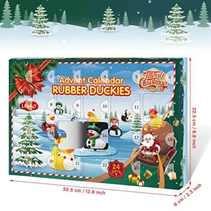 LIHAO 2024 Christmas Advent Calendar 24 Days Rubber Ducks Christmas Countdown Calendar Xmas Gifts for Kids - Image 3