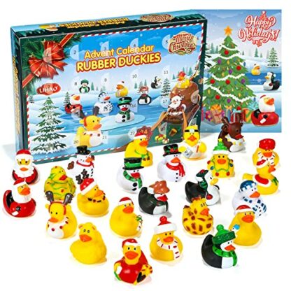 LIHAO 2024 Christmas Advent Calendar 24 Days Rubber Ducks Christmas Countdown Calendar Xmas Gifts for Kids - Image 2