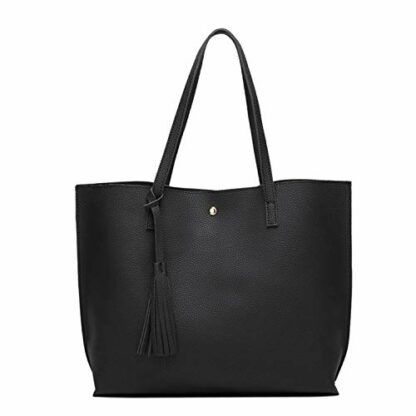 LIRENSHIGE Handbags for Women, Ladies Handbag Tote Bag Soft PU Leather Large Capacity Womens Top Handle Shoulder Bag For women Black Handbag 2 LIRENSHIGE Handbags for Women, Ladies Handbag Tote Bag Soft PU Leather Large Capacity Womens Top Handle Shoulder Bag For women Black Handbag - Image 2