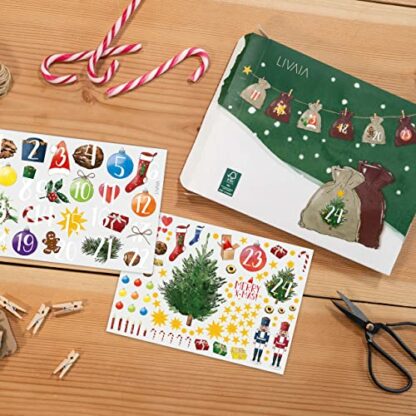 LIVAIA Advent calendar for filling with colourful jute bags - Image 3