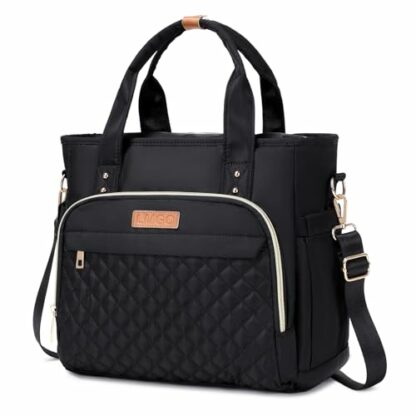 LMGO Medium Tote Bag with Multi Pockets for Women, Quilted Top Handle Purse Crossbody Shoulder Bag Handbag - Image 2