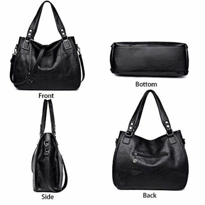Ladies Leather Handbags Large Capacity Top Handle Messenger Crossbody Shoulder Bags for Womens Girls - Image 3
