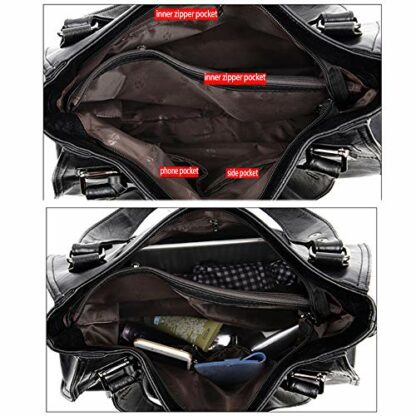 Ladies Leather Handbags Large Capacity Top Handle Messenger Crossbody Shoulder Bags for Womens Girls - Image 4