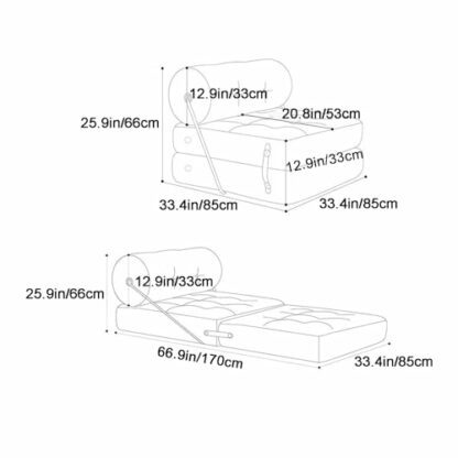 Modern Foldable Lazy Sofa Bed for Bedroom Living Room Balcony Simple and Stylish Design Beige - Image 4