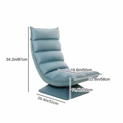 Lazy Sofa Swivel Chair with Back Support Adjustable Reading Chair for Bedroom Ideal for Reading Lounging and Meditating Comfortable and Stylish Design Blue Color - Image 4