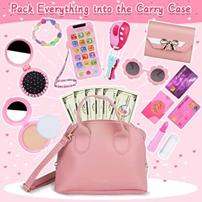 Learn2M Play Purse for Girls- My First Purse Toy with Handbag, Makeup Set, Sunglasses, Smartphone, Wallet, Car Keys, Credit Cards and More,Girls Ages 3-6 - Image 3
