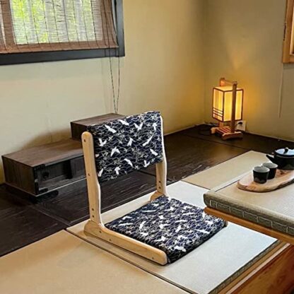 Legless Tatami Folding Chair - Portable Floor Chair For Living Room & Bedroom - Comfortable Cushion - Folding Meditation Floor Seating - Image 3