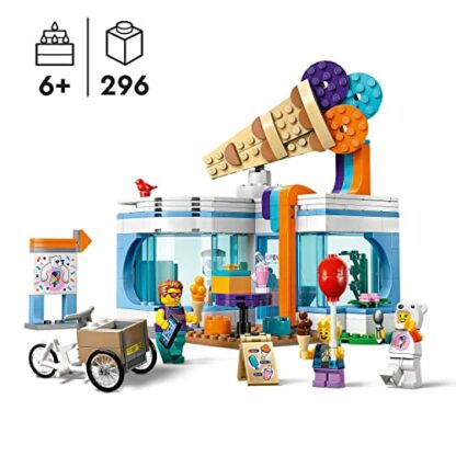 Lego 60363 City Eisdiele, Spielzeug-Laden für Kinder ab 6 Jahren, Set mit 3 Minifiguren mit lustigem Zubehör und einem Lastenrad, Geschenk zum Geburtstag für Jungen und Mädchen 3 Lego 60363 City Eisdiele, Spielzeug-Laden für Kinder ab 6 Jahren, Set mit 3 Minifiguren mit lustigem Zubehör und einem Lastenrad, Geschenk zum Geburtstag für Jungen und Mädchen - Image 3