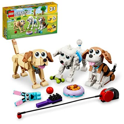 Lego Creator 3-in-1 Adorable Dogs Building Toy Set 31137, Gift for Dog Lovers, Featuring Dachshund, Beagle, Pug, Poodle, Husky, and Labrador Figures for Kids 7 and Up - Image 2