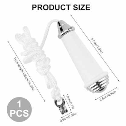 Leikedun Ceramic Light Cord Pull,8cm Bathroom Light Pull Cord Handle with 100cm Light Pull Cord Extension,Light Switch Pull Cord for Bathroom Toilet Light Ceiling Light Fan Switch - Image 3