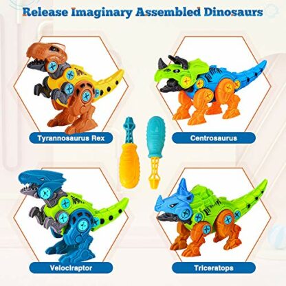 Lekebaby Take Apart Dinosaur, 4-Pack DIY Dinosaur Toys with Drills,Dinosaur Gifts for Boys Girls 3 4 5 Years Old and Up 3 Lekebaby Take Apart Dinosaur, 4-Pack DIY Dinosaur Toys with Drills,Dinosaur Gifts for Boys Girls 3 4 5 Years Old and Up - Image 3