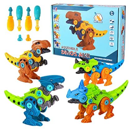 Lekebaby Take Apart Dinosaur, 4-Pack DIY Dinosaur Toys with Drills,Dinosaur Gifts for Boys Girls 3 4 5 Years Old and Up 2 Lekebaby Take Apart Dinosaur, 4-Pack DIY Dinosaur Toys with Drills,Dinosaur Gifts for Boys Girls 3 4 5 Years Old and Up - Image 2