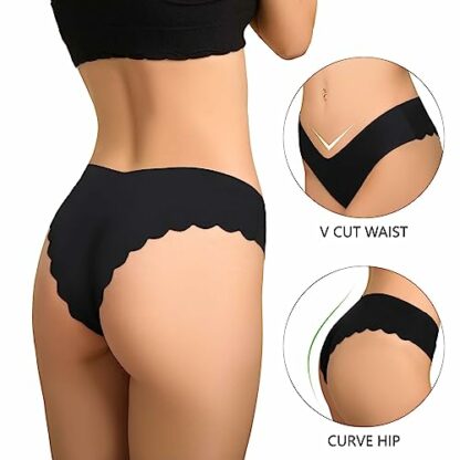 Levao Women's Seamless Knickers Ladies Underwear Thong Comfy Bikini No Vpl Hipsters Stretch Low V Waist Briefs Panties for Womens 7 Packs - Image 3