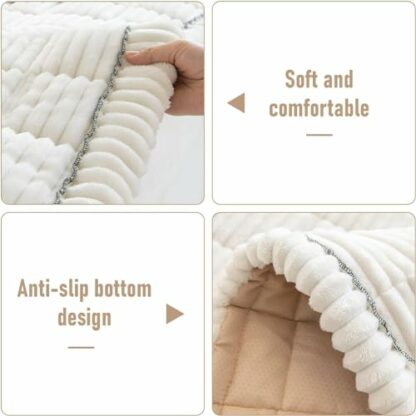 LiveGo Sofa Covers Washable, Fuzzy Couch Covers for Pets, Dog Couch Cover, Pet Couch Cover for Sofa, Dog Couch Cover Protector, Non-Slip Sofa Cover 2 3 4 Seater Dog Sofa Cover for Living Room 3 LiveGo Sofa Covers Washable, Fuzzy Couch Covers for Pets, Dog Couch Cover, Pet Couch Cover for Sofa, Dog Couch Cover Protector, Non-Slip Sofa Cover 2 3 4 Seater Dog Sofa Cover for Living Room - Image 3