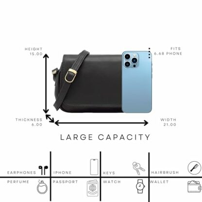 Lloyd Baker AMRITSAR Genuine Leather Crossbody Bag, Soft Shoulder Handbag with Adjustable Strap, Compact Small Size with Multiple Compartments - Image 4