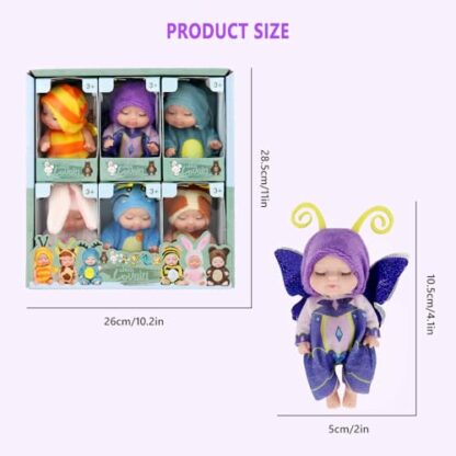 Lotvic Mini Reborn Dolls, 6 Pcs Sleeping Rebirth Dolls with Clothes, Miniature Reborn Doll Toys, Washable Lifelike Newborn Baby Doll, Realistic Small Baby Dolls for Girls Boys Toddlers and Kids Gift - Image 3