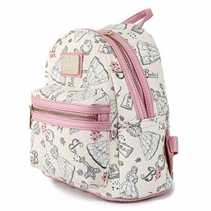 Loungefly Disney Beauty and the Beast Belle All Over Print Womens Double Strap Shoulder Bag Purse - Image 3