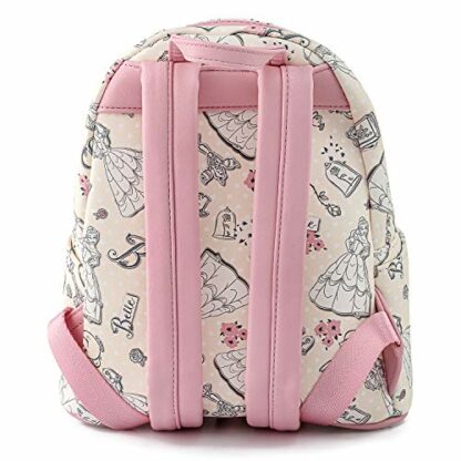 Loungefly Disney Beauty and the Beast Belle All Over Print Womens Double Strap Shoulder Bag Purse - Image 4