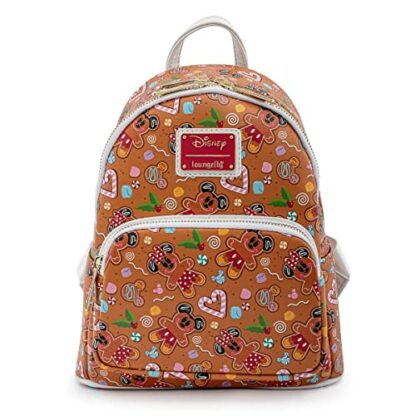 Loungefly Disney Christmas Gingerbread AOP Womens Double Strap Shoulder Bag Purse with Ears Headband 3 Loungefly Disney Christmas Gingerbread AOP Womens Double Strap Shoulder Bag Purse with Ears Headband - Image 3