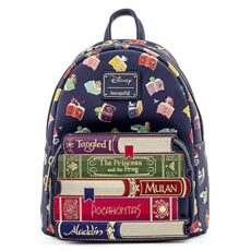 Loungefly Disney Princess Books All Over Print Womens Double Strap Shoulder Bag Purse
