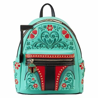 Loungefly Star Wars Boba Fett Floral Embroidered Cosplay Womens Double Strap Shoulder Bag Purse, Multi, One Size - Image 2