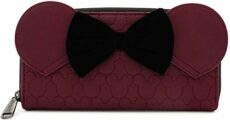 Loungefly x Minnie Mouse Quilted Zip-Around Wallet with Velvet Bow