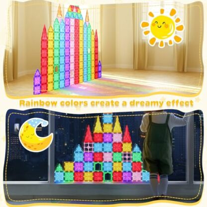Lovchil Magnetic Tiles for Toddlers, Magnetic Building Blocks for Kids, Magnets Preschool Learning Educational Creativity Construction Montessori Toys Set for 3 4 5 6 7 8 Years Old Boys Girls - 42pcs 3 Lovchil Magnetic Tiles for Toddlers, Magnetic Building Blocks for Kids, Magnets Preschool Learning Educational Creativity Construction Montessori Toys Set for 3 4 5 6 7 8 Years Old Boys Girls - 42pcs - Image 3