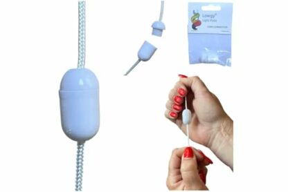 Lowgy White Plastic Cord Connector for connecting bathroom light pull cords, blinds, laces and string projects - Image 2