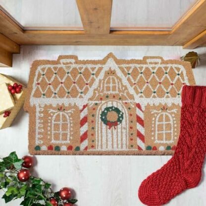Lpitoy Christmas Welcome Mat Outdoor Gingerbread House Doormat & Porch Décor Christmas Carpet Photo Prop Gift Decoration 3 Lpitoy Christmas Welcome Mat Outdoor Gingerbread House Doormat & Porch Décor Christmas Carpet Photo Prop Gift Decoration - Image 3
