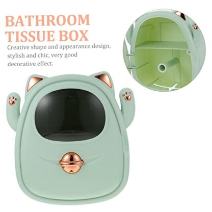 Lucky Cat Tissue Box Paper Organizer Fortune Cat Figurine Roll Paper Rack Plastic Stand Miniature Holder Paper Napkins Decorative Paper Holder Roll Paper Holder Toilet Wall - Image 4