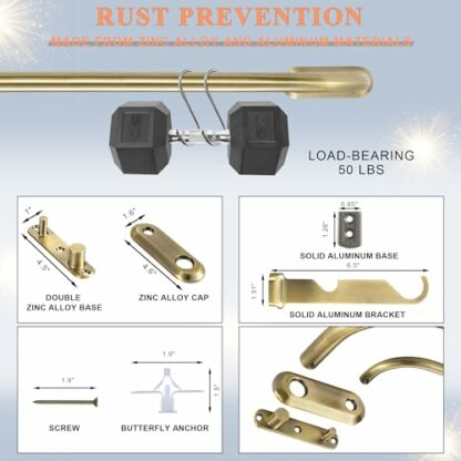 Lwiiom Double Curtain Rod,Adjustable Black Wrap Around Curtain Rod with Aluminum Double-deck Finials and Brackets,1"Front and 5/8" Back Blackout Curtain Rod - Image 4