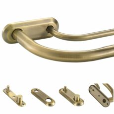 Lwiiom Double Curtain Rod,Adjustable Black Wrap Around Curtain Rod with Aluminum Double-deck Finials and Brackets,1"Front and 5/8" Back Blackout Curtain Rod